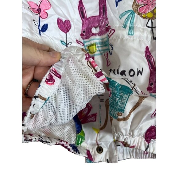 Haxin Cat Raincoat Jacket 2Y White Hoodie Preppy Modern Retro - Picture 3 of 16